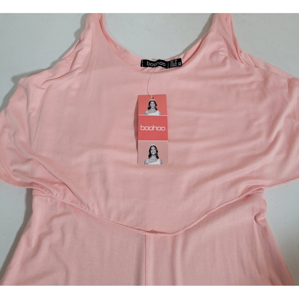 Boohoo Strappy Cami Playsuit New Womens Pink Size 6 US NWT Jumpsuit 0313‎ - Picture 3 of 12